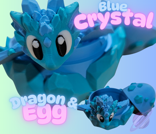 BLUE CRYSTAL DRAGON AND EGG