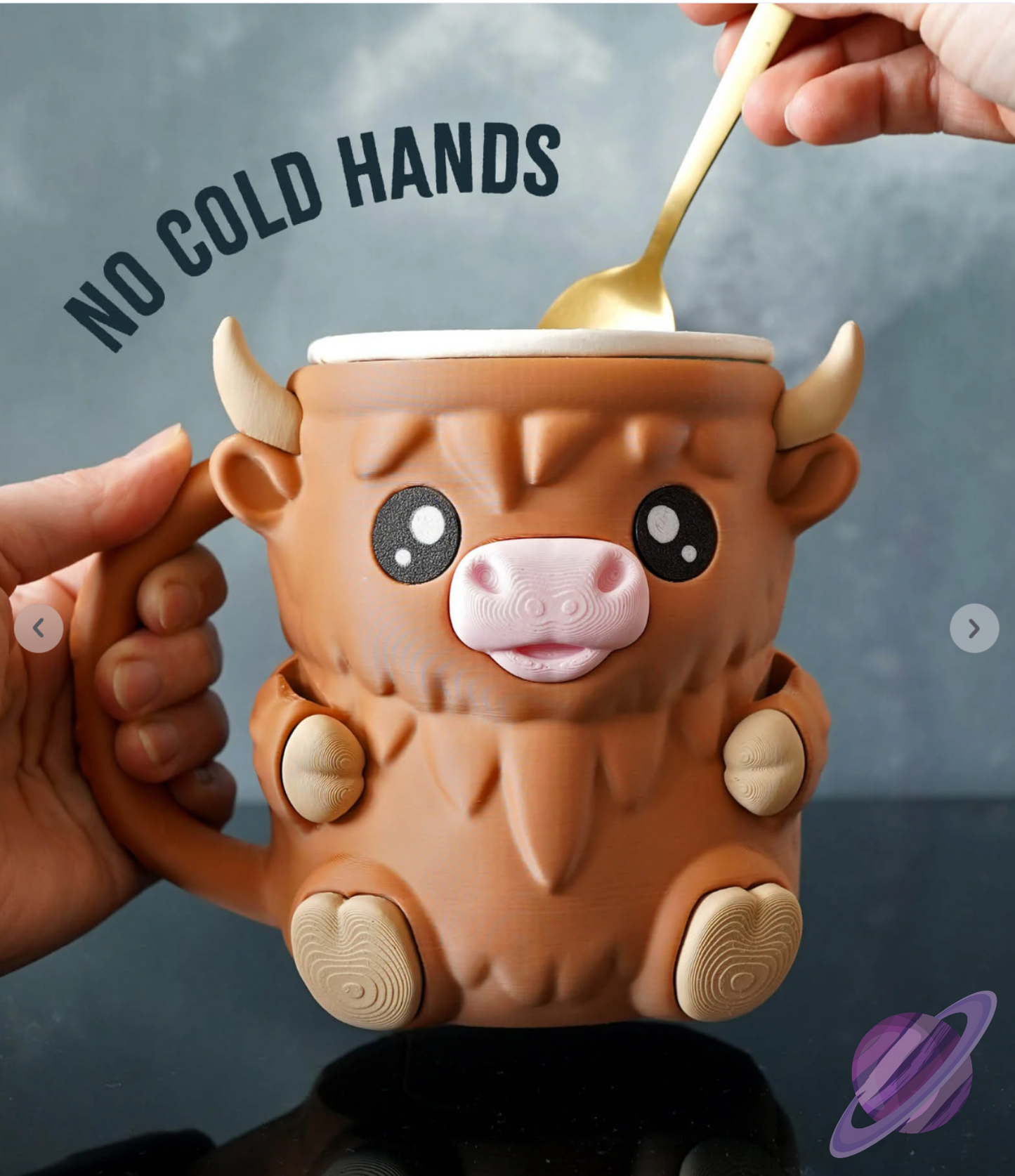 HIGHLAND COW- 3D PRINTED ICE CREAM PINT HOLDER