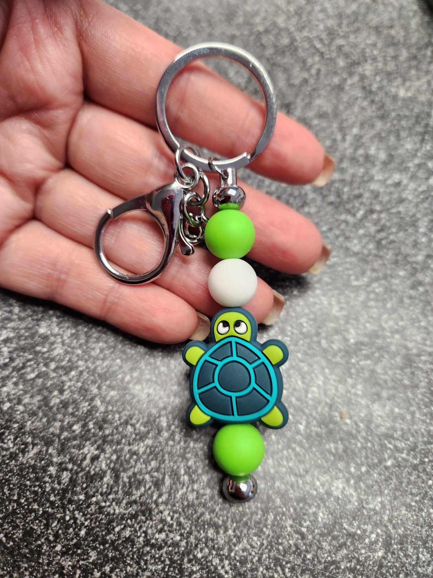 Smiley Silicon Beaded Keychain