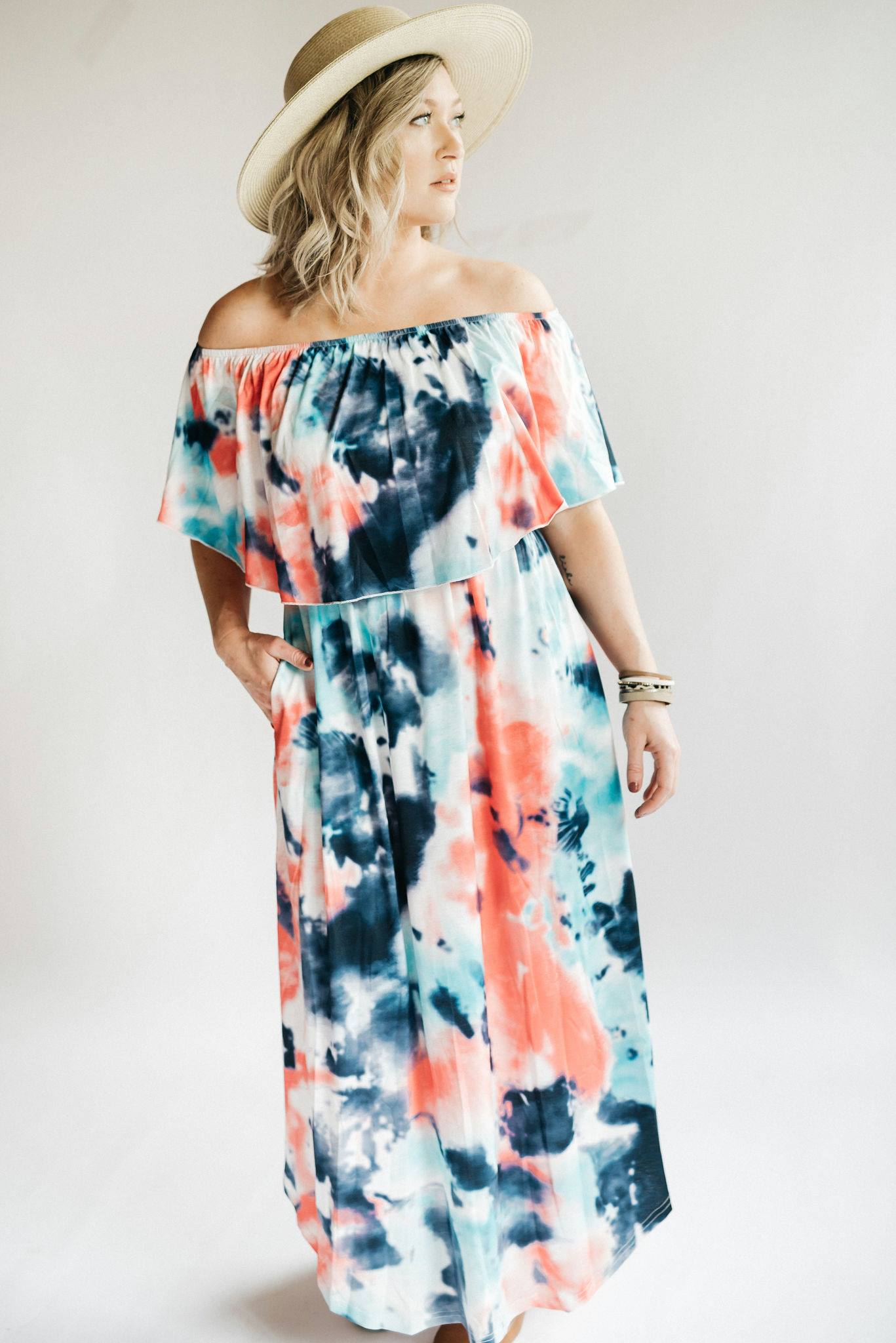 OFF THE SHOULDER MAXI DRESSES