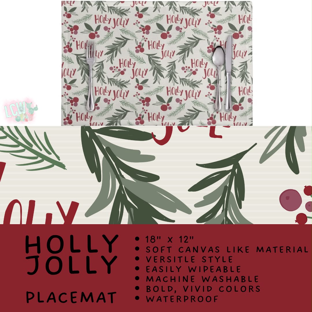 Batch #588 - Table Runners - Closes 9/21 - ETA early/mid Nov - Holly Jolly Placemat