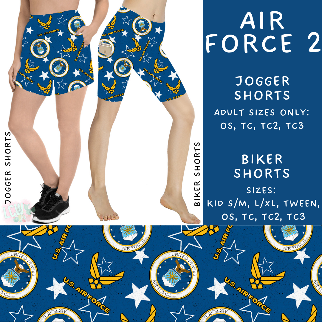 Ready to Ship - Air Force 2 Biker Shorts - OS