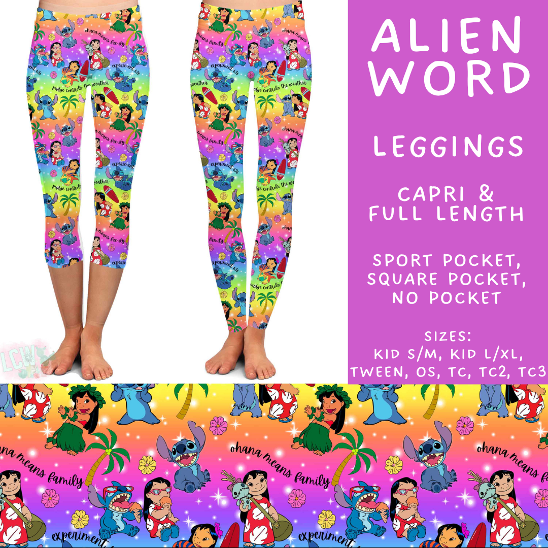 Batch #608 - Magic in Words - Closes 11/4 - ETA early Jan - Alien Word Full and Capri Length Leggings