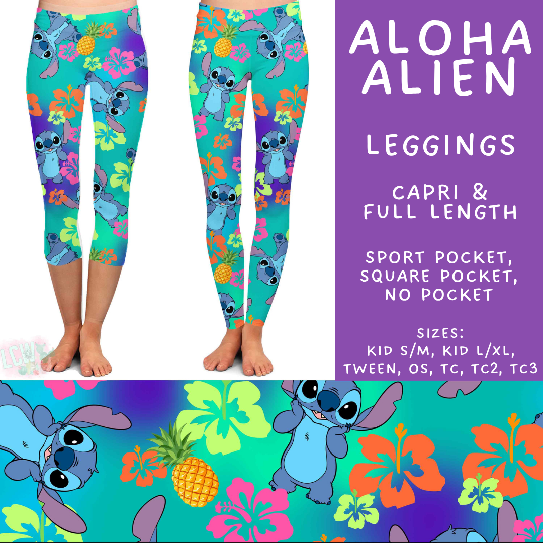 Batch #594 - Magical Faves 25 - Closes 10/5 - ETA early Dec - Aloha Alien Full and Capri Length Leggings
