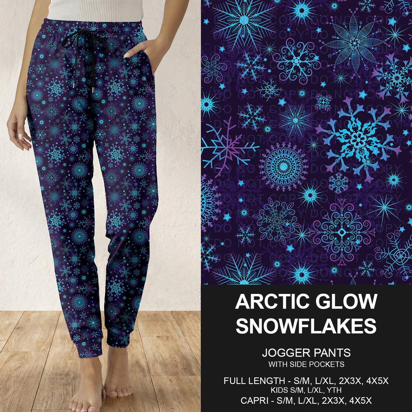 B313 - Preorder Arctic Glow Snowflakes Joggers (Closes 9/20. ETA: late Nov.)