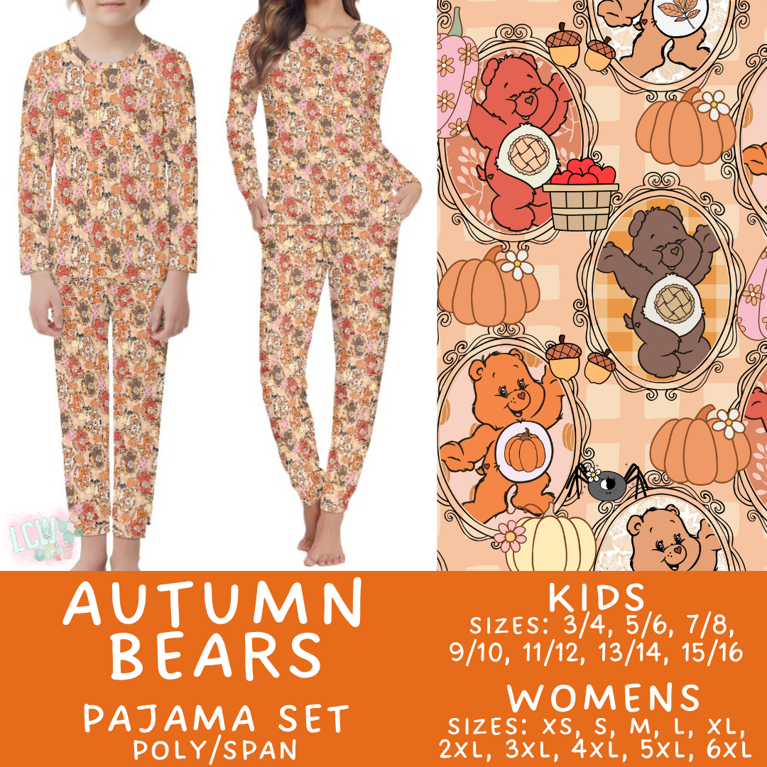 Batch #580 - Fall Family Pajamas 2 - Closes 9/4 - ETA early Nov - Autumn Bears Women's & Kid's Pajama Set