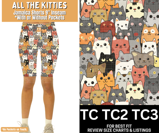 All The Kitties Jamaica Shorts w/ Pockets