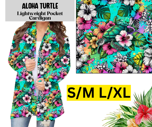 Aloha Turtle Pocket Cardigan