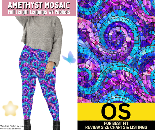 Amethyst Mosaic Full Length Leggings w/ Pockets