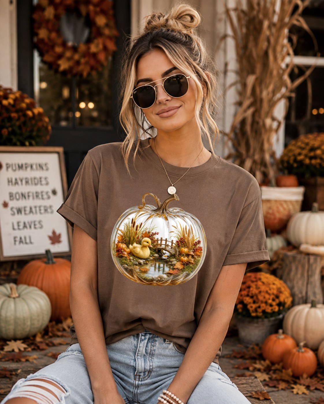 Cozy Pumpkin Duck Tshirt
