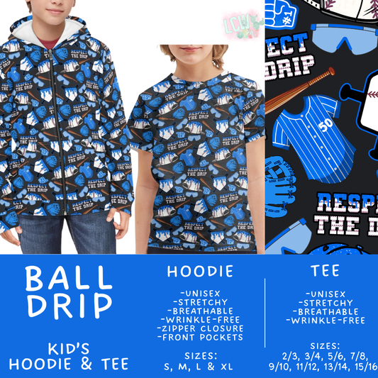 Batch #563 - Made for Play Collection - Closes 7/31 - ETA late Sept - Ball Drip Kid's Unisex Hoodie & Tee