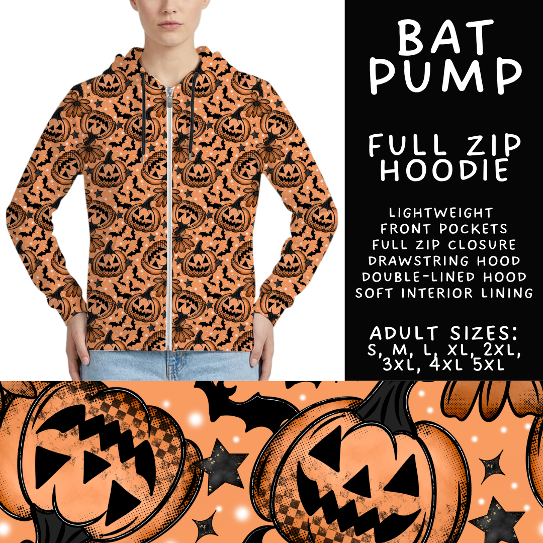 Batch #556 - Halloween 3 - Closes 7/15 - ETA mid Sept - Bat Pump Full Zip Hoodie