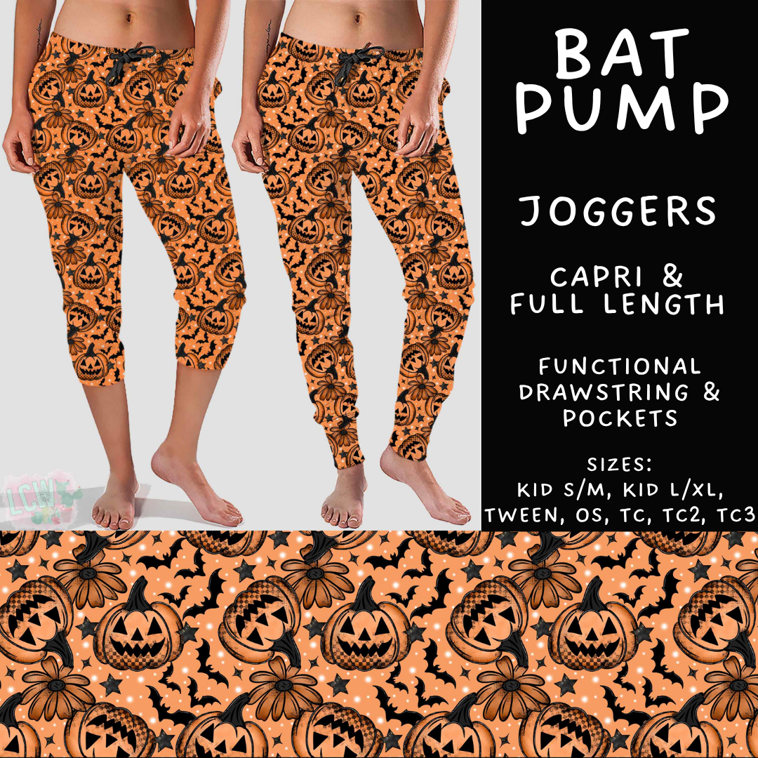 Batch #556 - Halloween 3 - Closes 7/15 - ETA mid Sept - Bat Pump Full and Capri Length Joggers