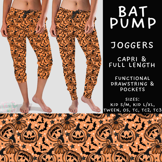 Batch #556 - Halloween 3 - Closes 7/15 - ETA mid Sept - Bat Pump Full and Capri Length Joggers