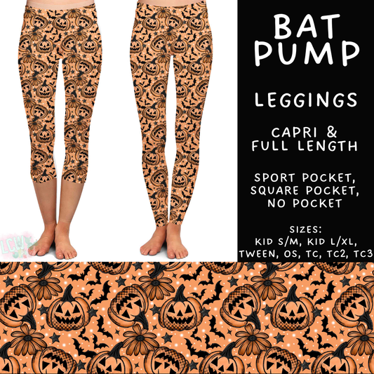 Batch #556 - Halloween 3 - Closes 7/15 - ETA mid Sept - Bat Pump Full and Capri Length Leggings
