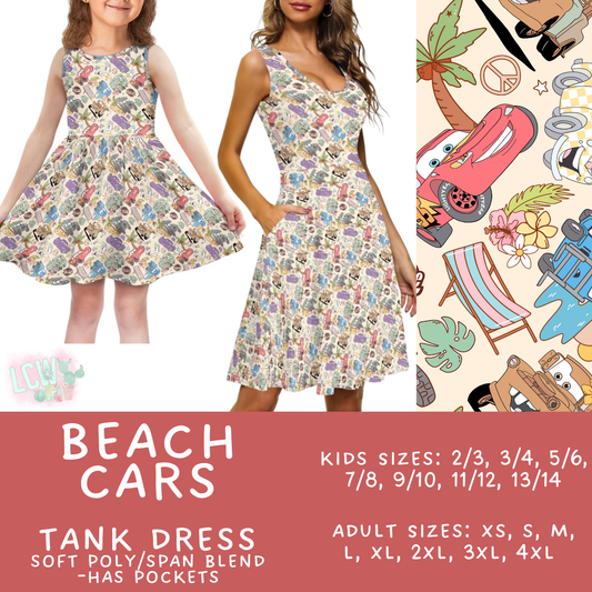 Batch #526 - Magical Character Summer - Closes 5/6 - ETA early July - Beach Cars Women's & Girl's Tank Dress
