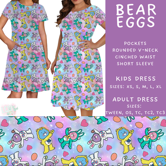 Batch #477 - Magical Character Easter - Closes 1/12 ETA - Early March - Bear Eggs Adult & Kids Dresses