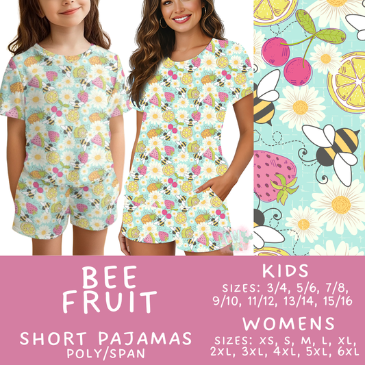 Batch #505 - Cozy Collection Pajamas - Closes 3/18 - ETA mid May - Bee Fruit Women's & Kid's Short Pajama Set