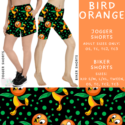 Ready To Ship - Bird Orange Biker Shorts - OS