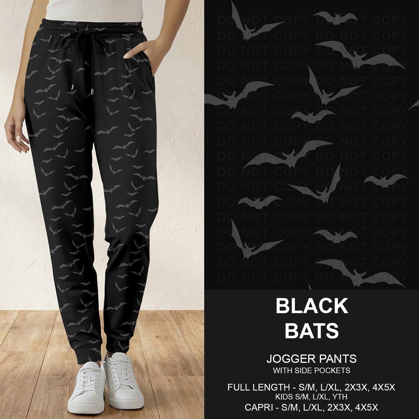 B299 - Preorder Black Bats Joggers (Closes 7/12. ETA: mid Sept.)