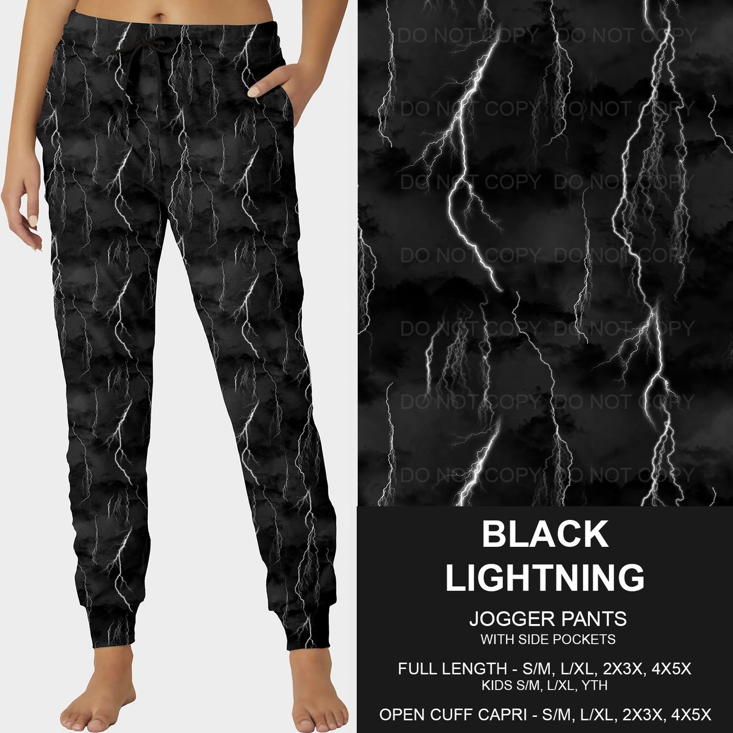 B205- Preorder Black Lightning Joggers (Closes 1/12. ETA: early April)