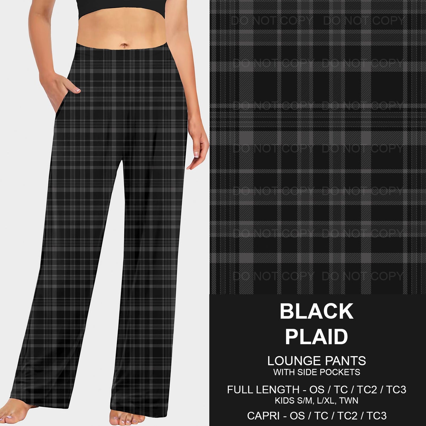 B205 - Preorder Black Plaid Lounge Pants (Closes 1/12. ETA: early April)