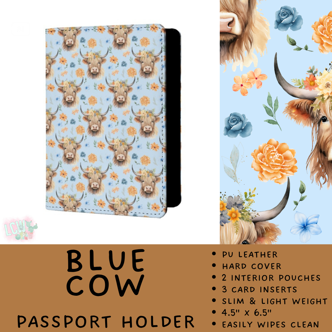 Batch #609 - Travel Collection 2 - Closes 11/6 - ETA early Jan - Blue Cow Passport Holder