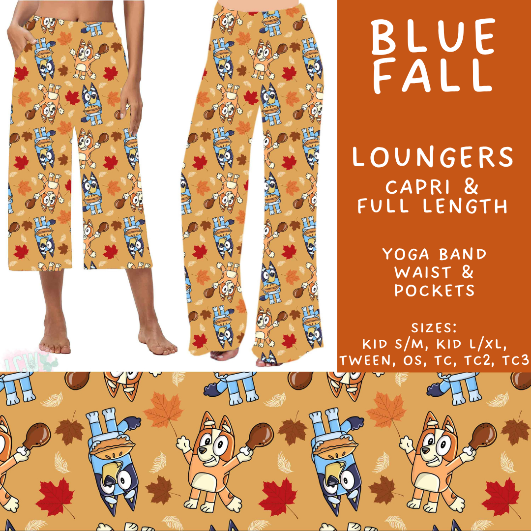 Batch #583 - Magical Character Fall - Closes 9/9 - ETA early Nov - Blue Fall Capri and Full Length Loungers
