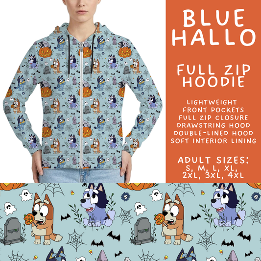 Batch #567 - Magical Character Halloween - Closes 8/10 - ETA early Oct - Blue Hallo Full Zip Hoodie