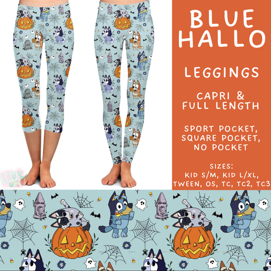 Batch #567 - Magical Character Halloween - Closes 8/10 - ETA early Oct - Blue Hallo Full and Capri Length Leggings