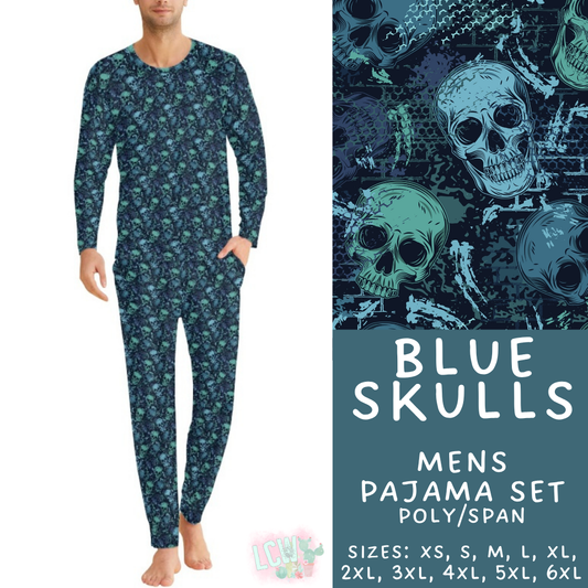 Batch #587 - Family Pajamas 2 - Closes 9/18 - ETA mid Nov - Blue Skulls Men's Pajama Set