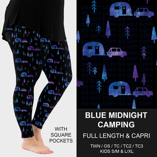 B291 - Preorder Blue Midnight Camping Leggings w/ Pockets (Closes 5/17. ETA: late July)