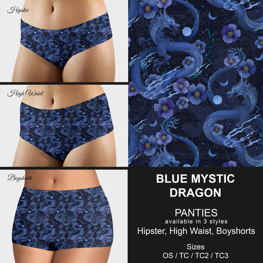 B306 - Preorder Blue Mystic Dragon Panties (Closes 8/07. ETA mid October)