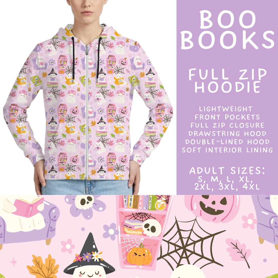 Batch #566 - Halloween 5 - Closes 8/7 - ETA early October - Boo Books Full Zip Hoodie