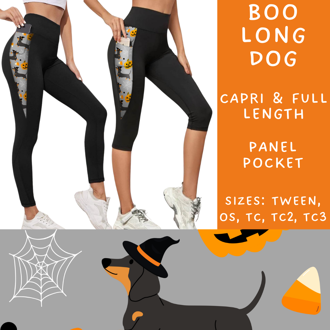 Ready To Ship - Boo Long Dog Panel Pocket Full Length Leggings - TC2