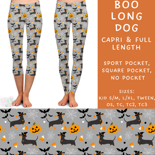 Ready To Ship - Boo Long Dog Full Square Pocket TC & Sport Pocket TC2 - Capri Length Square Pocket TC