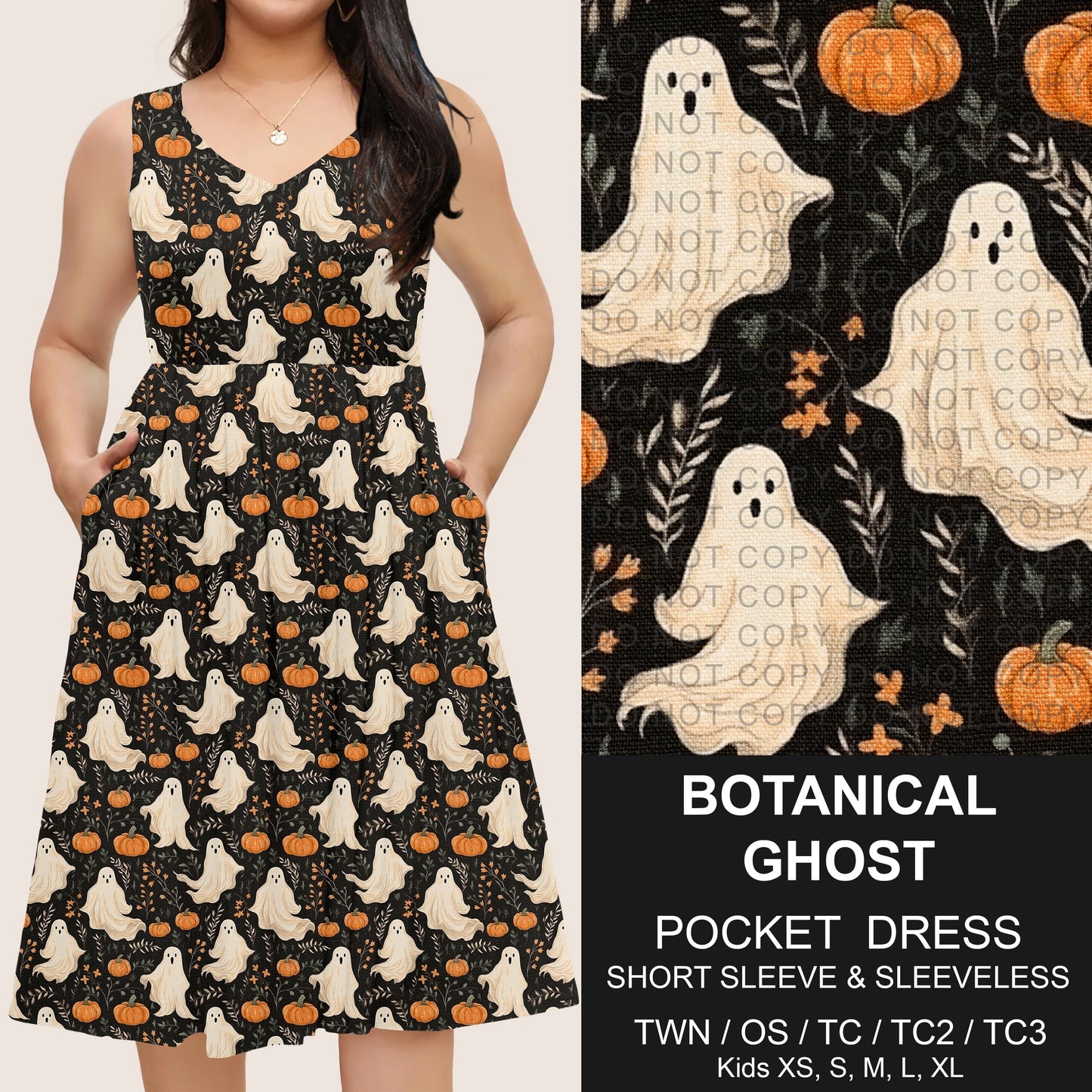 B302 - Preorder Botanical Ghosts Pocket Dress (Closes 7/24. ETA: early Oct)