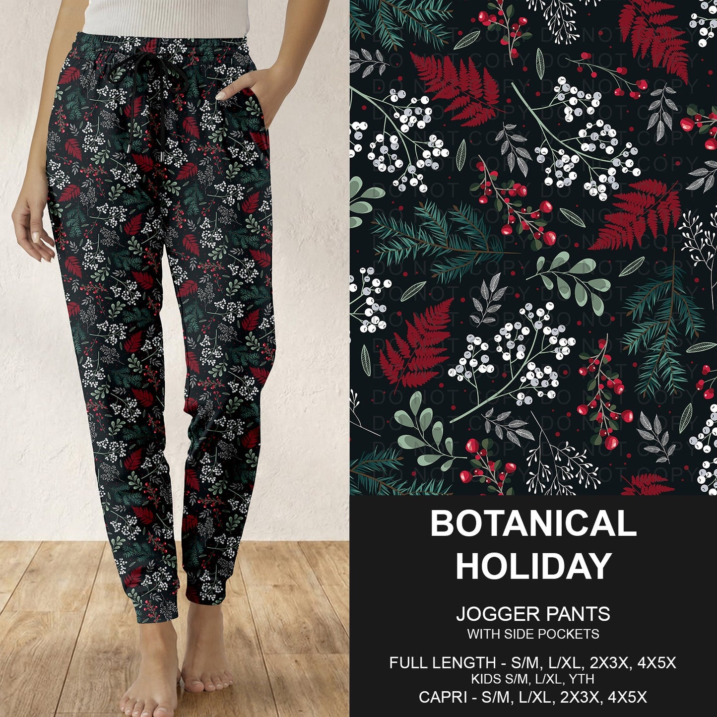B313 - Preorder Botanical Holiday Joggers (Closes 9/20. ETA: late Nov.)
