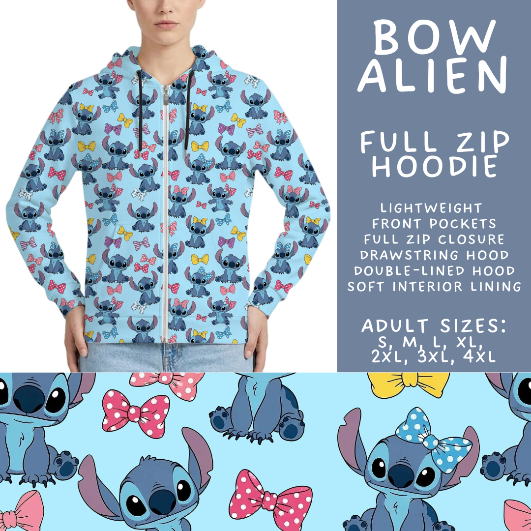 Batch #561 - June Request Run - Closes 7/27 - ETA late Sept - Bow Alien Full Zip Hoodie