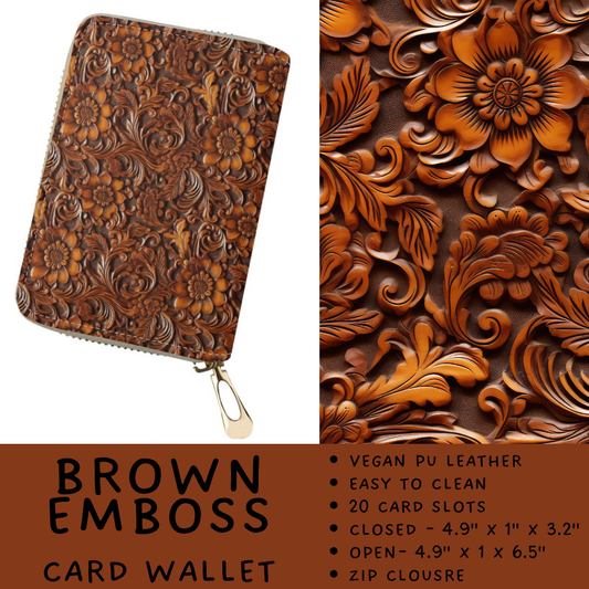 Batch #460 - Zip It Collection - Closes 12/5 - ETA late Jan - Brown Emboss Card Wallet