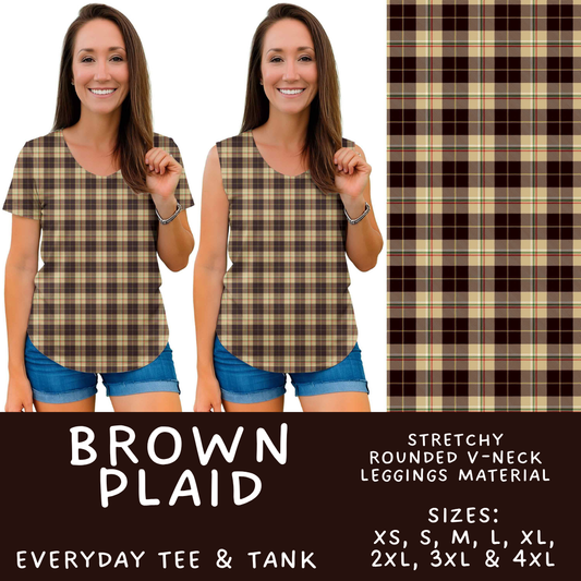 Batch #575 - Fun Run 26 - Closes 8/26 - ETA late October - Brown Plaid Everyday Tank & Tee