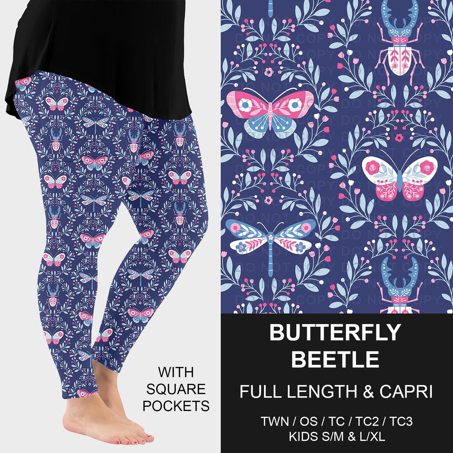 B293 - Preorder Butterfly Beetle Leggings w/ Pockets (Closes 5/31. ETA: early Aug.)