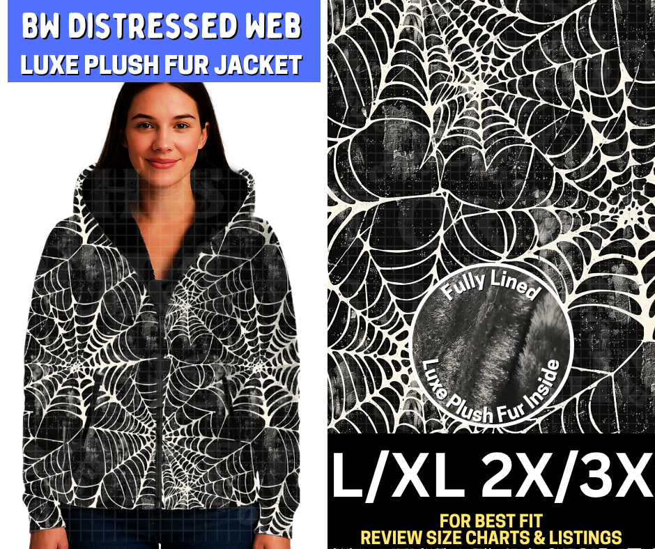 BW Distressed Web Luxe Fur Jacket