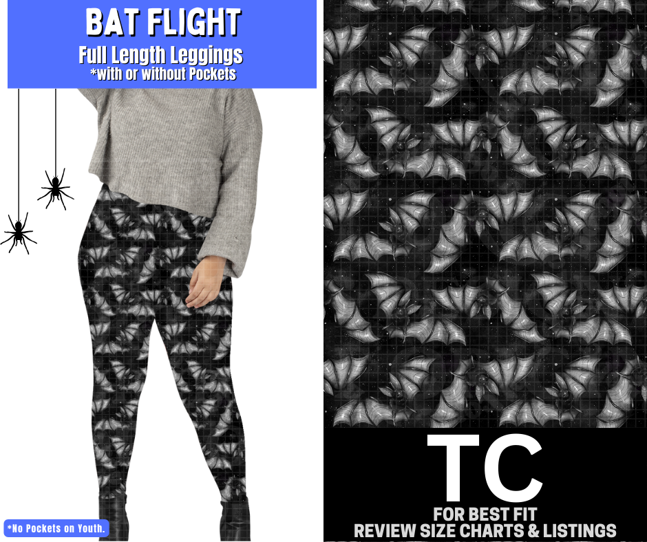 Bat Flight Full Length Leggings w/ Pockets