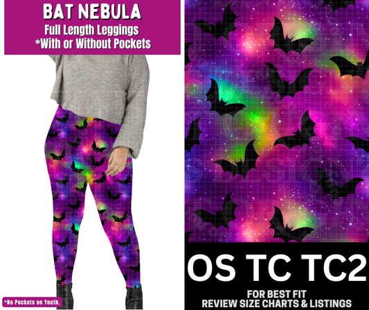 Bat Nebula Full Length Leggings w/ Pockets