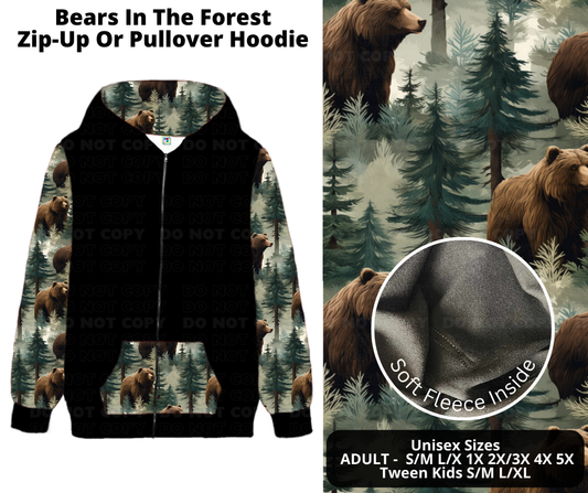 Preorder! Closes 11/27. ETA Feb. Bears In The Forest Zip-Up or Pullover Hoodie