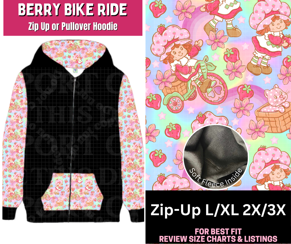 Berry Bike Ride Zip-Up Hoodie