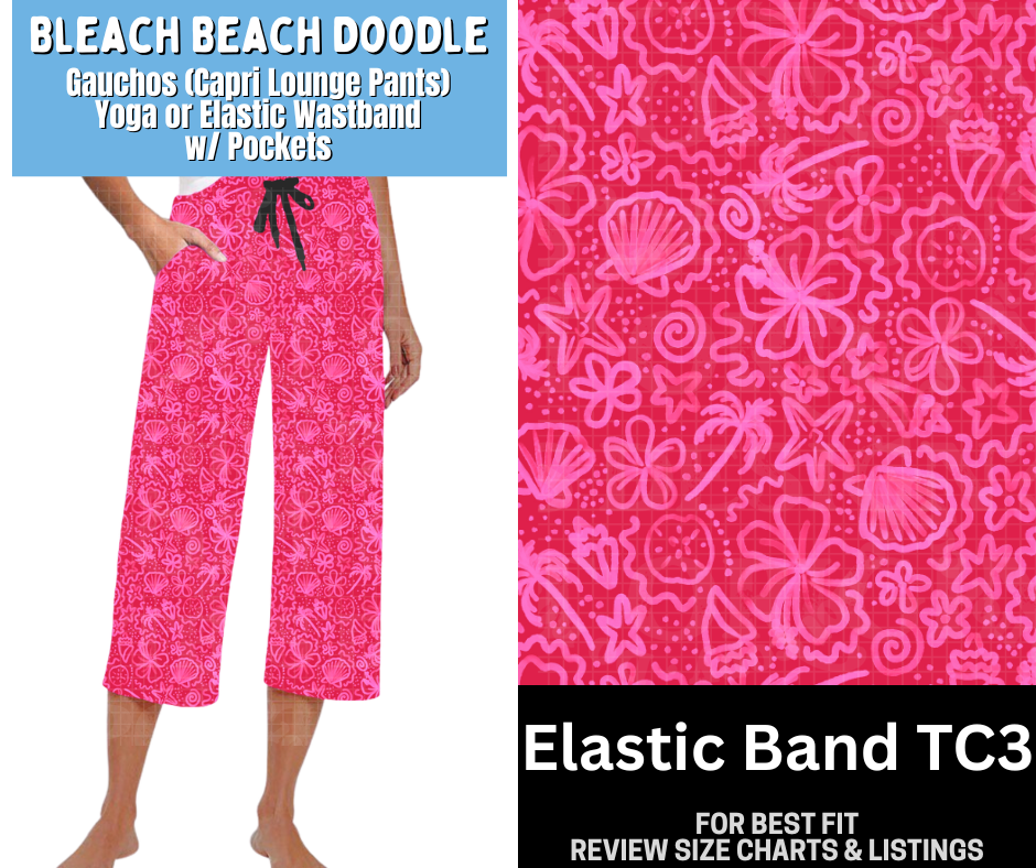 Bleach Beach Doodle Capri Gauchos