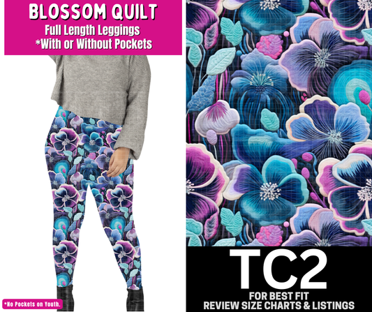 Blossom Quilt Full Length Leggings w/ Pockets