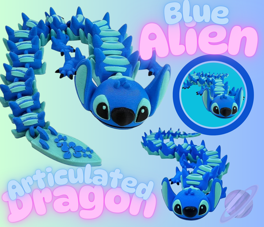 BLUE ALIEN ARTICULATED DRAGON